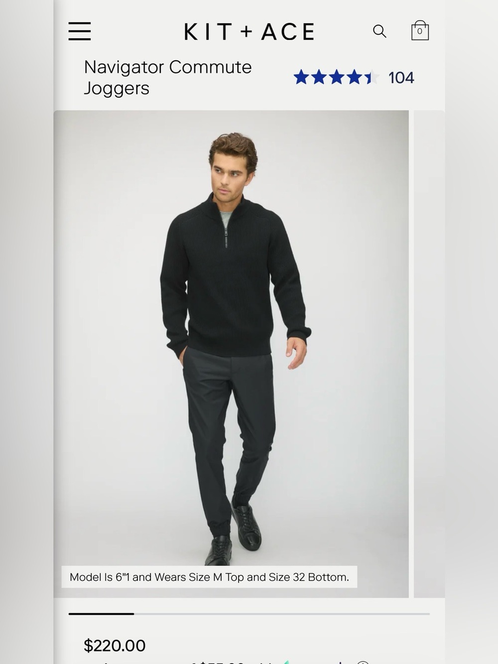 Kit and Ace Navigator Commute Joggers Black Joggers Waist 30 Like New